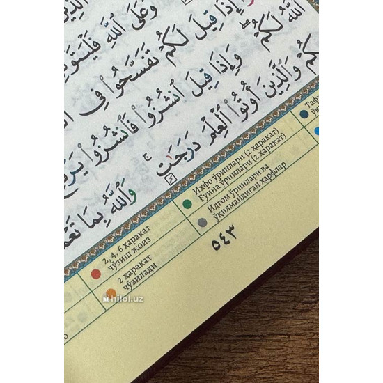 «Қуръони Карим – Мадина мусҳафи» (тажвидли)