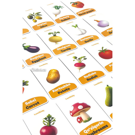 Sabzavotlar ingliz-tilida (Lumikidy)