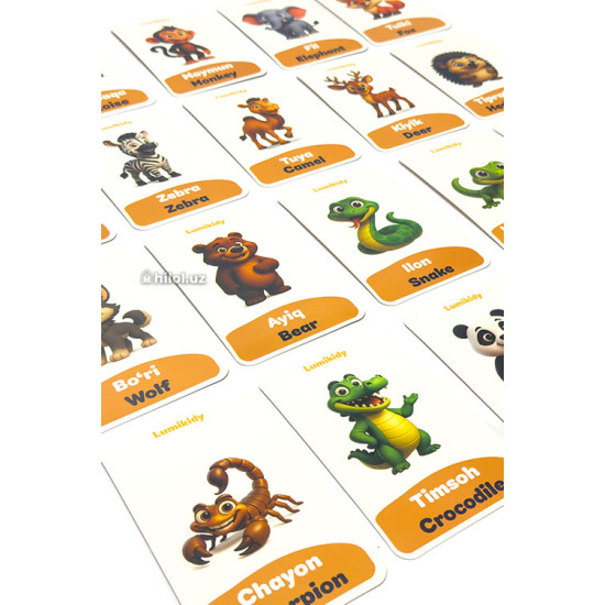 Yovvoyi hayvonlarir ingliz-tilida (Lumikidy)